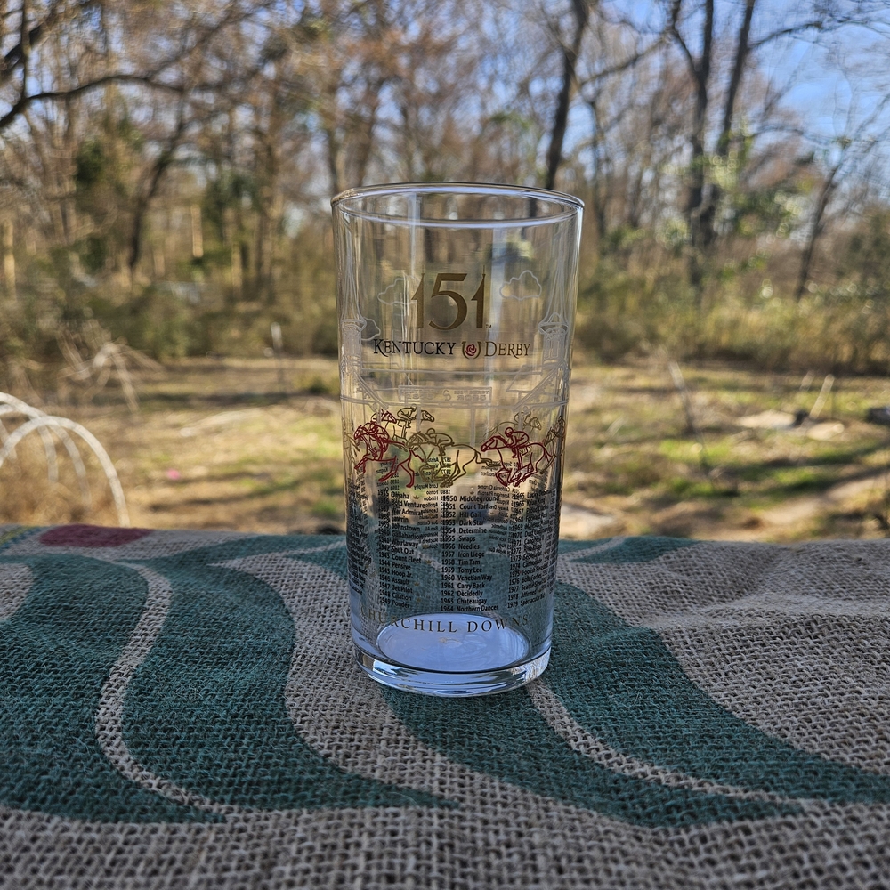 151st Kentucky Derby Glass Tumbler 2025 Mint Julep Collectible